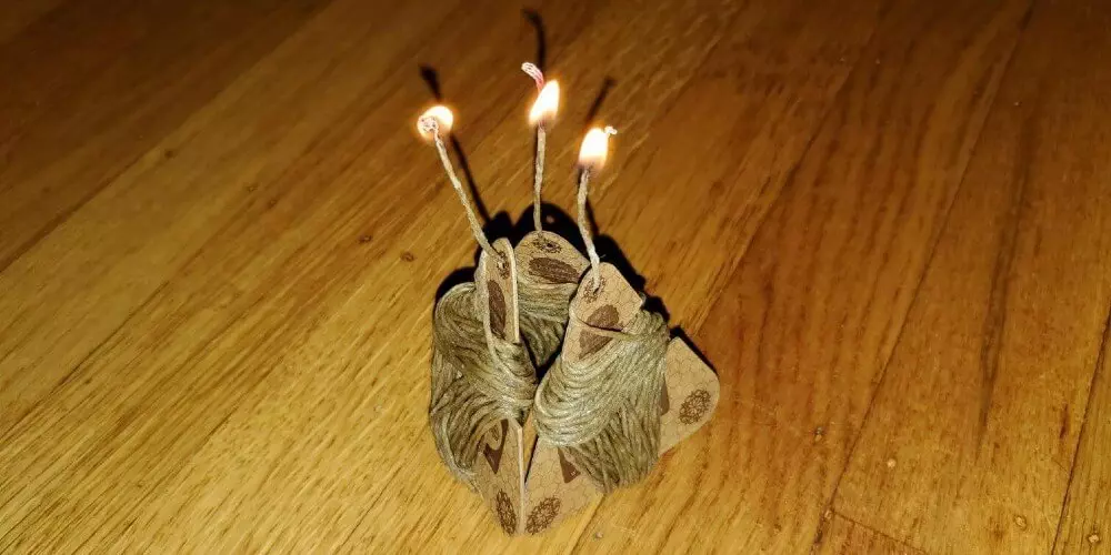3 natural mystic hemp wicks burning together