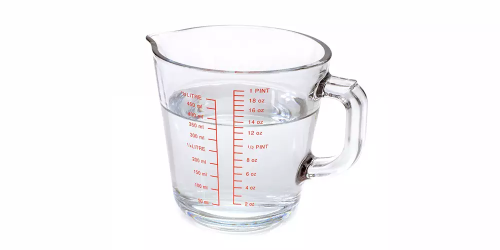 water in measuring cup